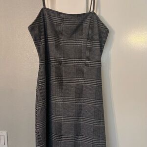 Classic Black and Gray Plaid Dress